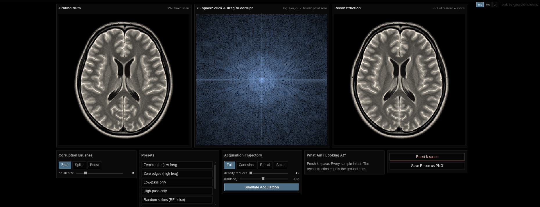 k-Space MRI Artifact Sculptor screenshot